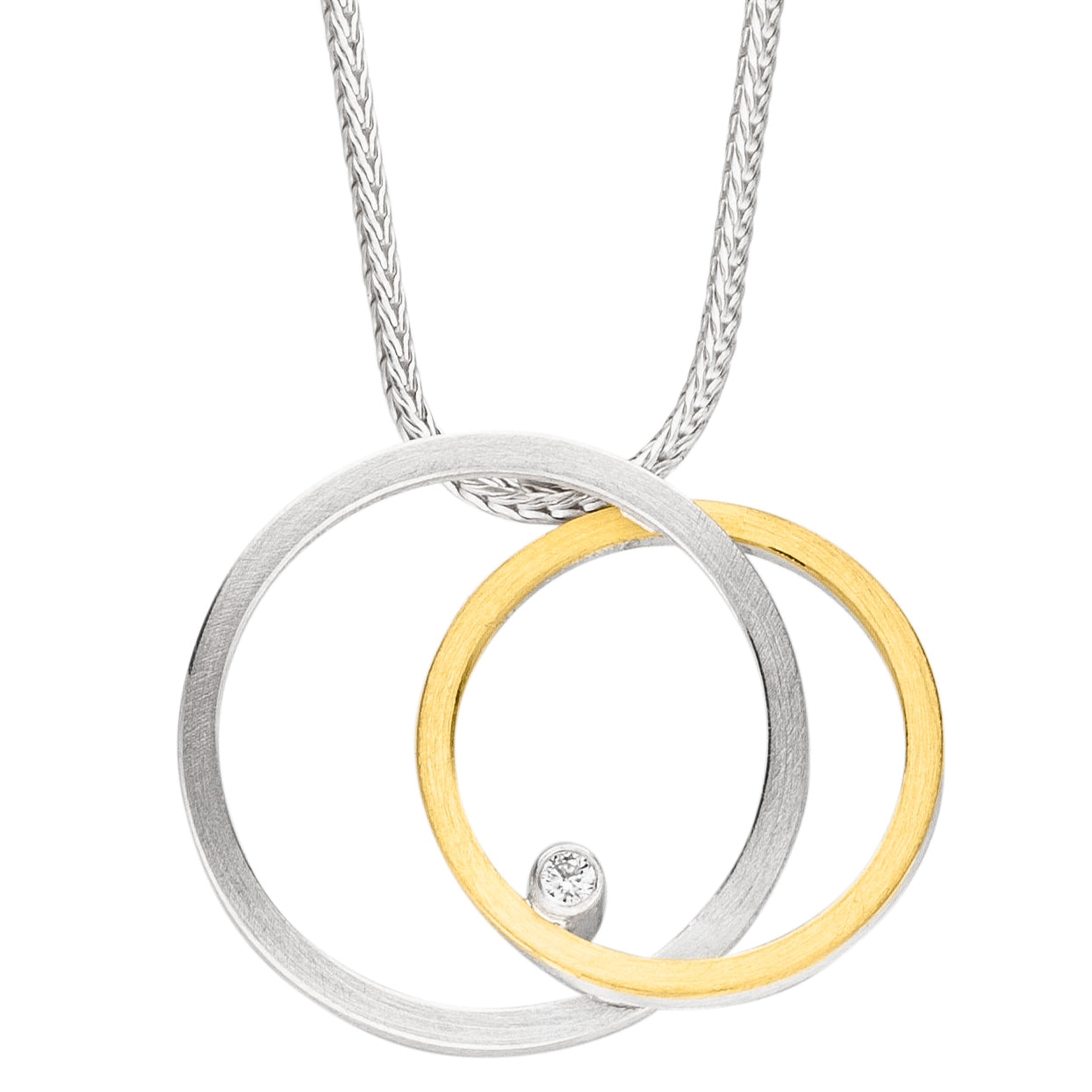 Halskette mit Anhänger (Silber- und Goldring) | MANU