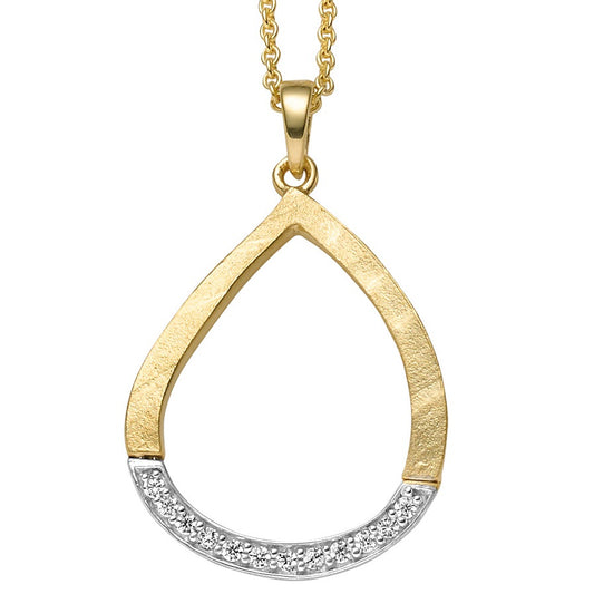 Anhänger aus rhodiniertem Gold mit Zirkonia | 1001 Schmuckideen