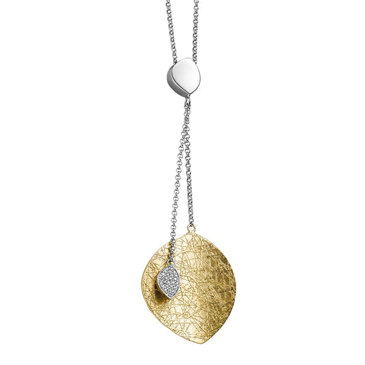 Collier aus rhodiniertem Silber vergoldet mit Zirkonia | 1001 Schmuckideen