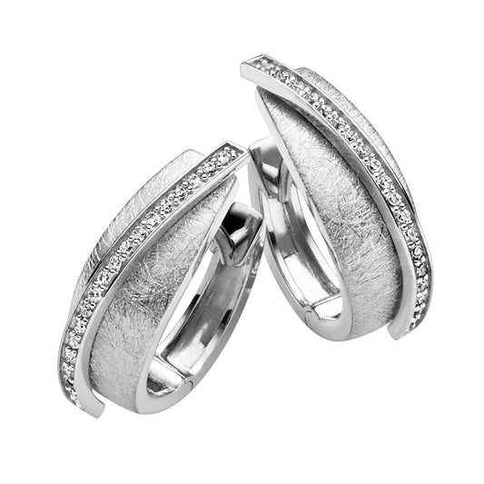 Creolen aus rhodiniertem Silber mit Zirkonia | 1001 Schmuckideen