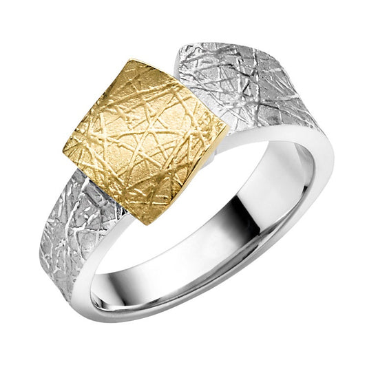 Ring aus rhodiniertem Silber vergoldet | 1001 Schmuckideen
