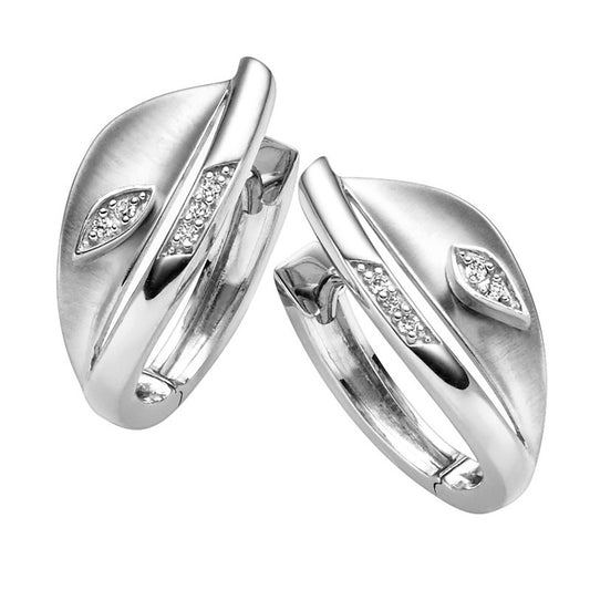Creolen aus rhodiniertem Silber mit Zirkonia | 1001 Schmuckideen