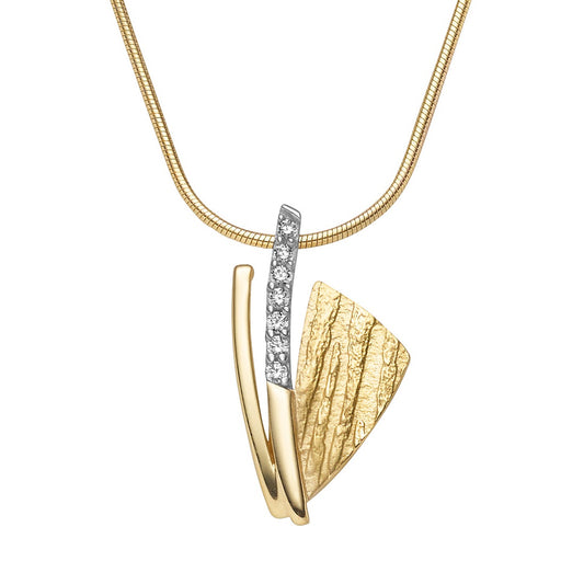 Anhänger aus rhodiniertem Gold mit Zirkonia | 1001 Schmuckideen