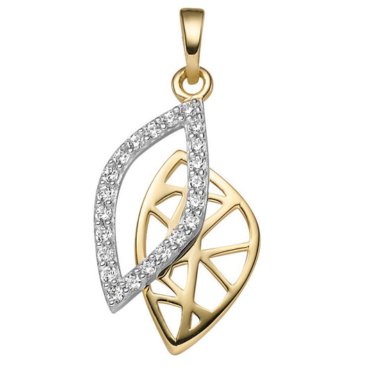 Anhänger aus rhodiniertem Gold mit Zirkonia | 1001 Schmuckideen