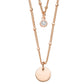 Collier zweireihig aus Silber rose vergoldet mit Zirkonia | 1001 Schmuckideen