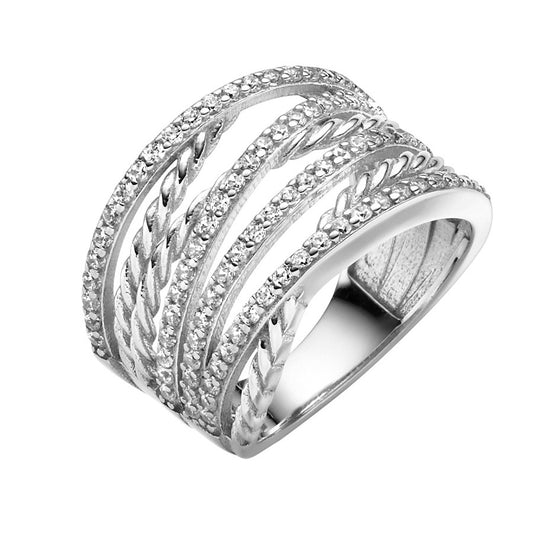 Ring aus rhodiniertem Silber mit Zirkonia | 1001 Schmuckideen