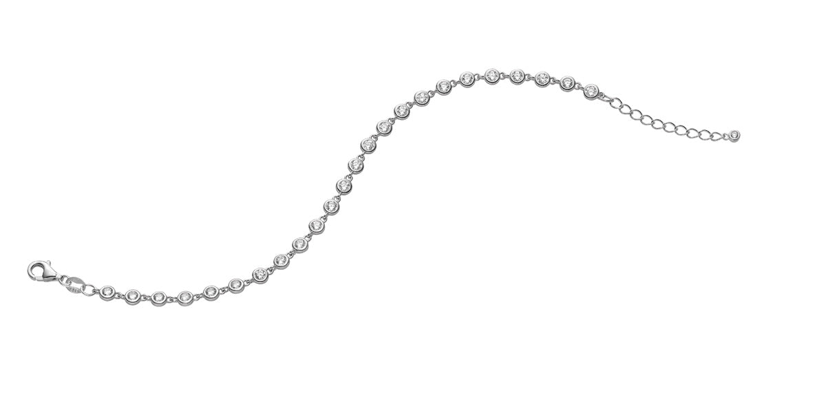 Armband aus rhodiniertem Silber mit Zirkonia | 1001 Schmuckideen