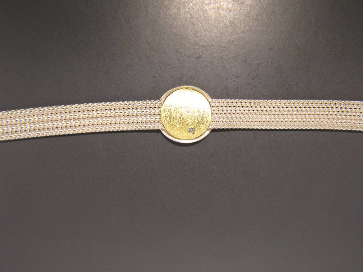 Silber-Armband mit Goldapplikation und Brillantbesatz | MANU